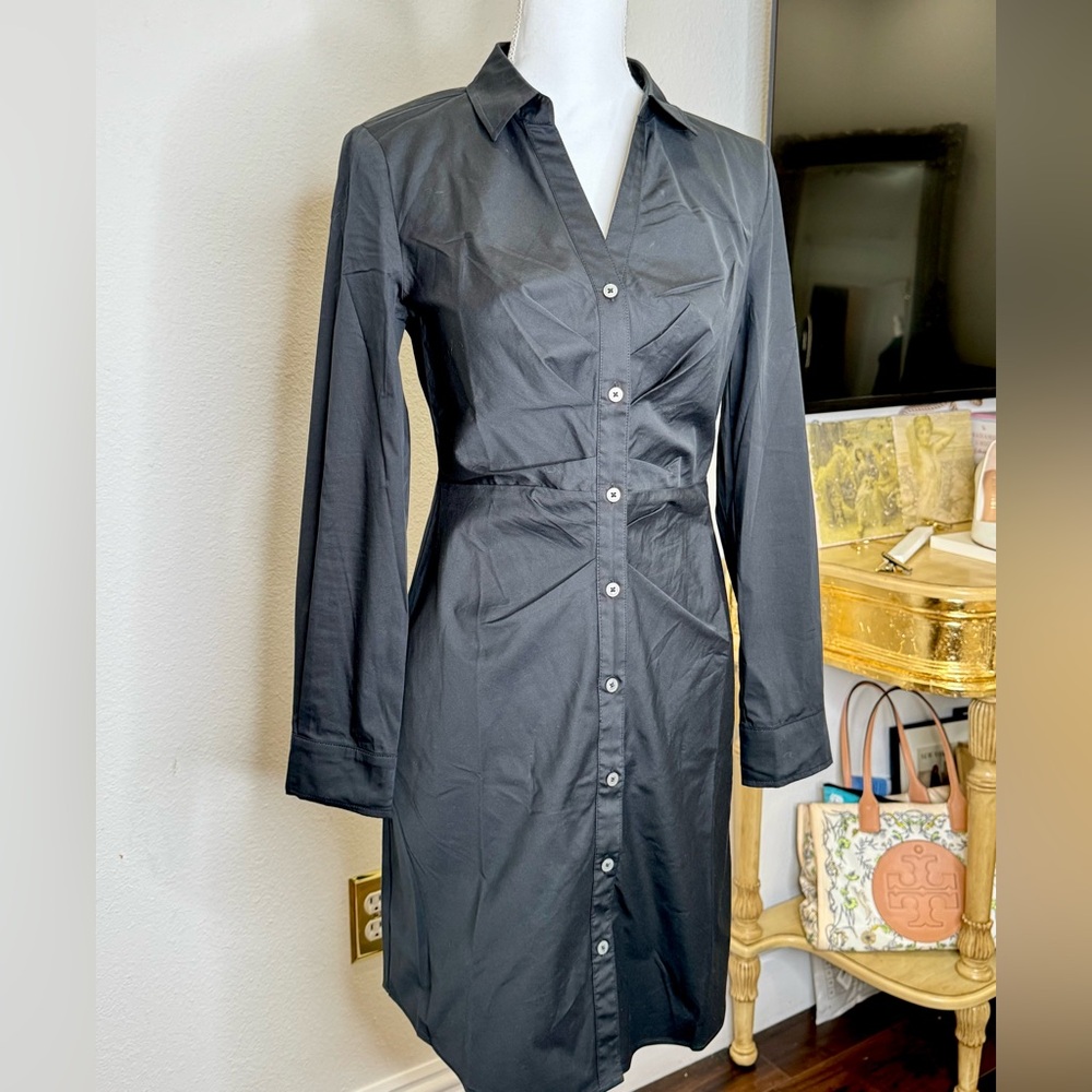 UNTUCKit Black Long Sleeve Buttoned Shirt Dress